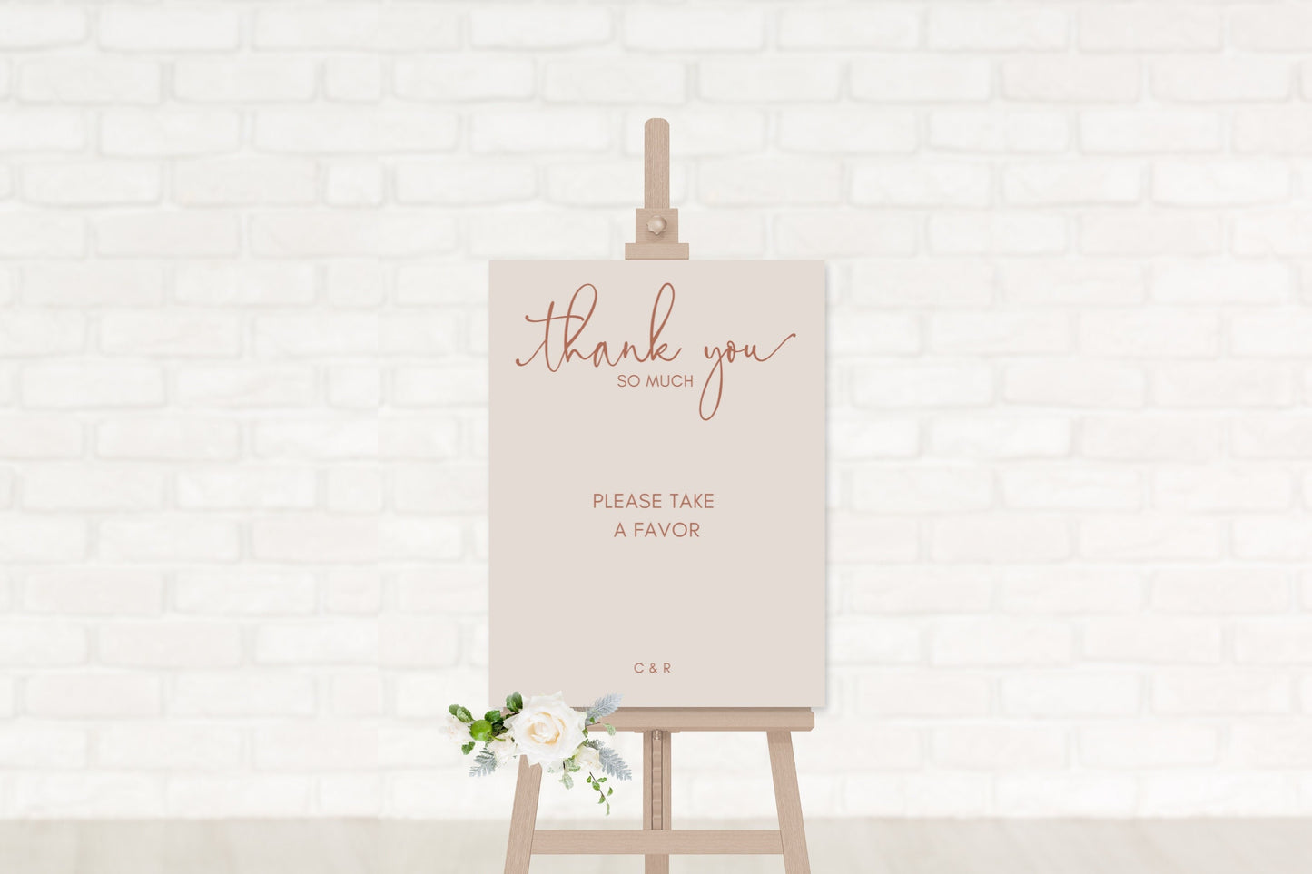 Simple Terracotta Rust Wedding Favors Board Sign | Thank You So Much Sign | Please Take a Favor