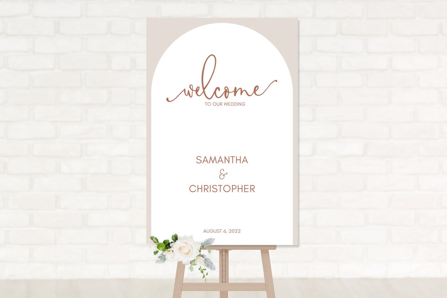 Terracotta Rust Arch Wedding Welcome Board Sign | Welcome to Our Wedding Sign