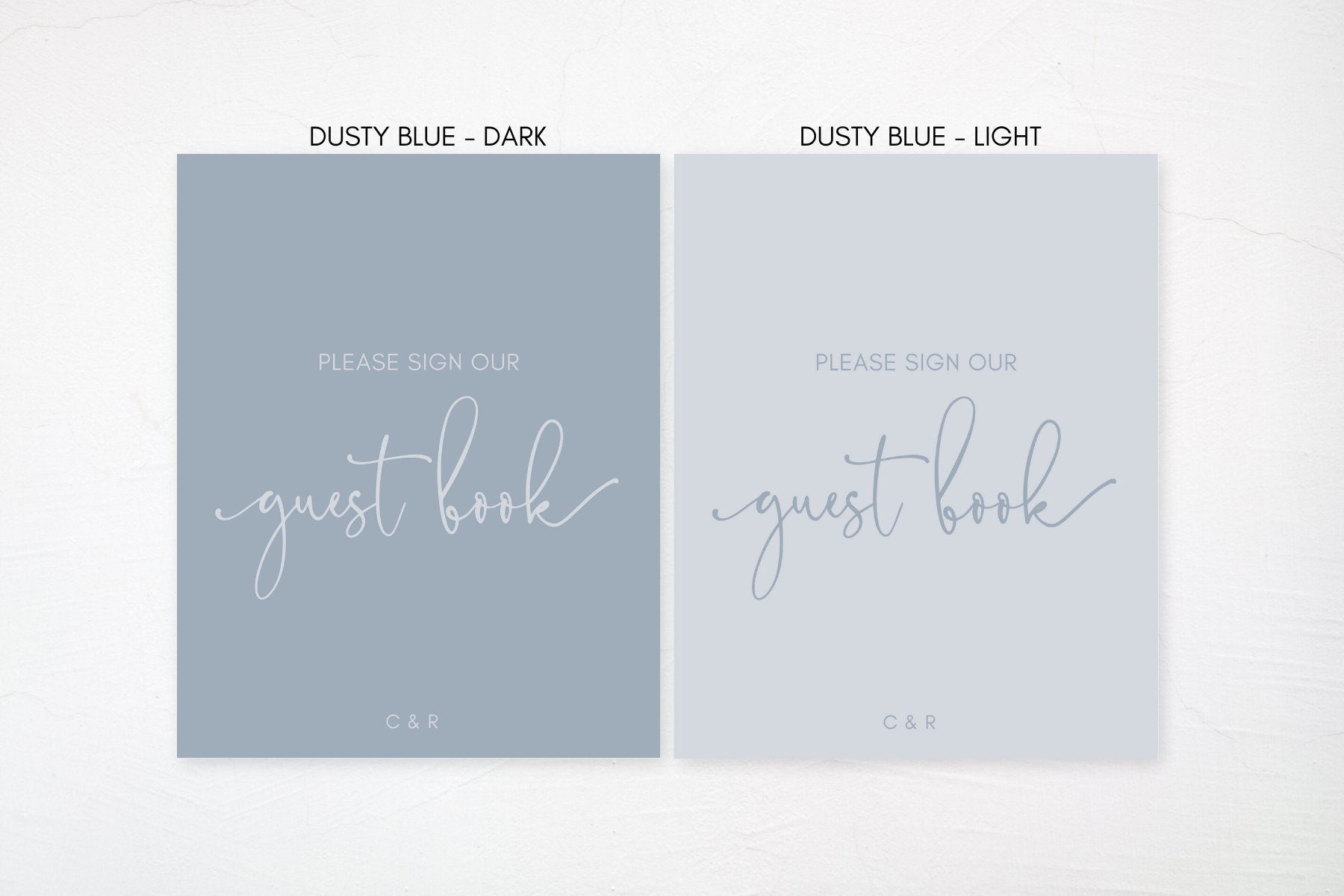 Simple Dusty Blue Wedding Guest Book Board Sign | Sign Our Guest Book