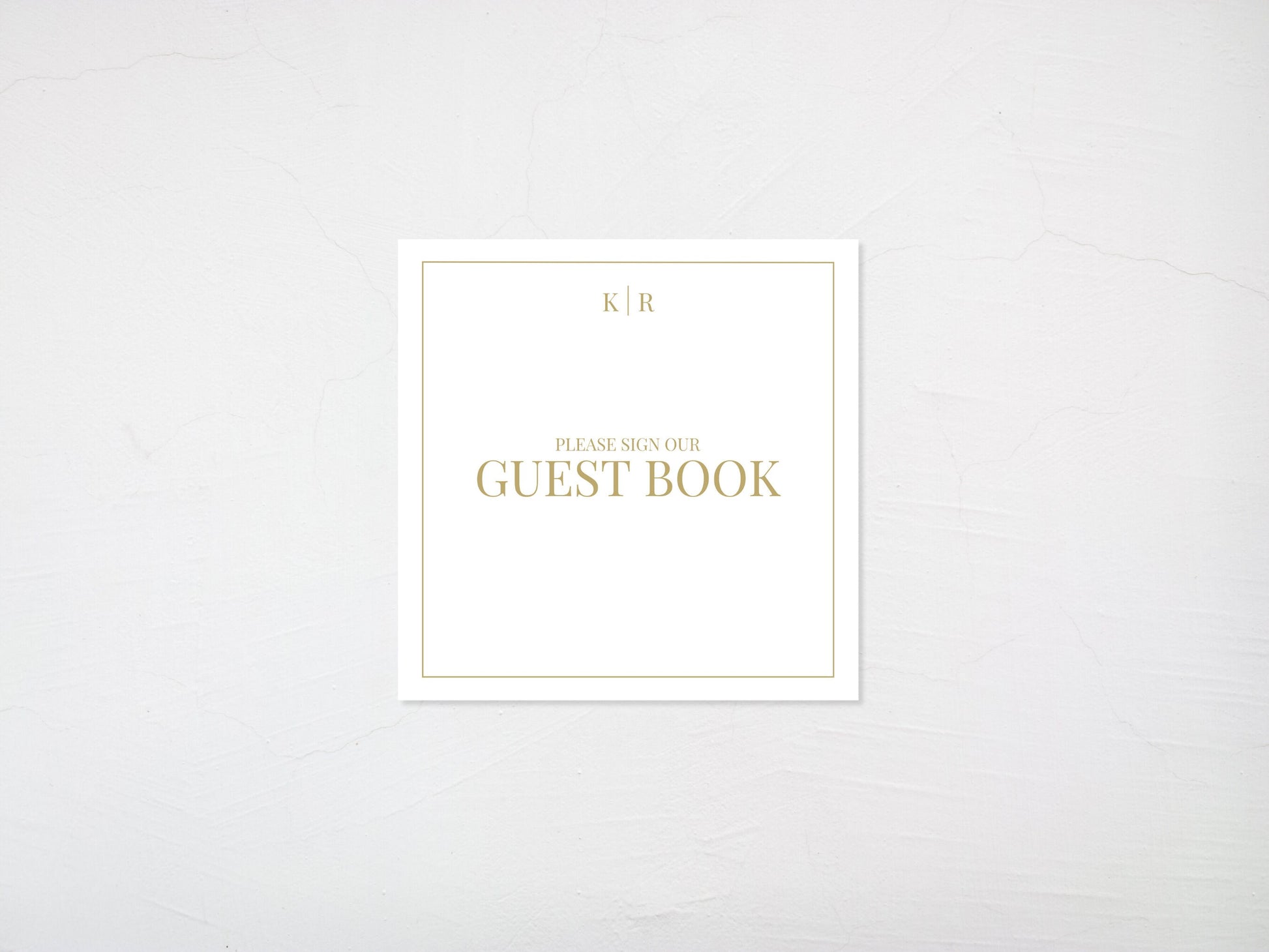 Monogrammed Wedding Guest Book Sign | Formal Classic Style Square Wedding Signs