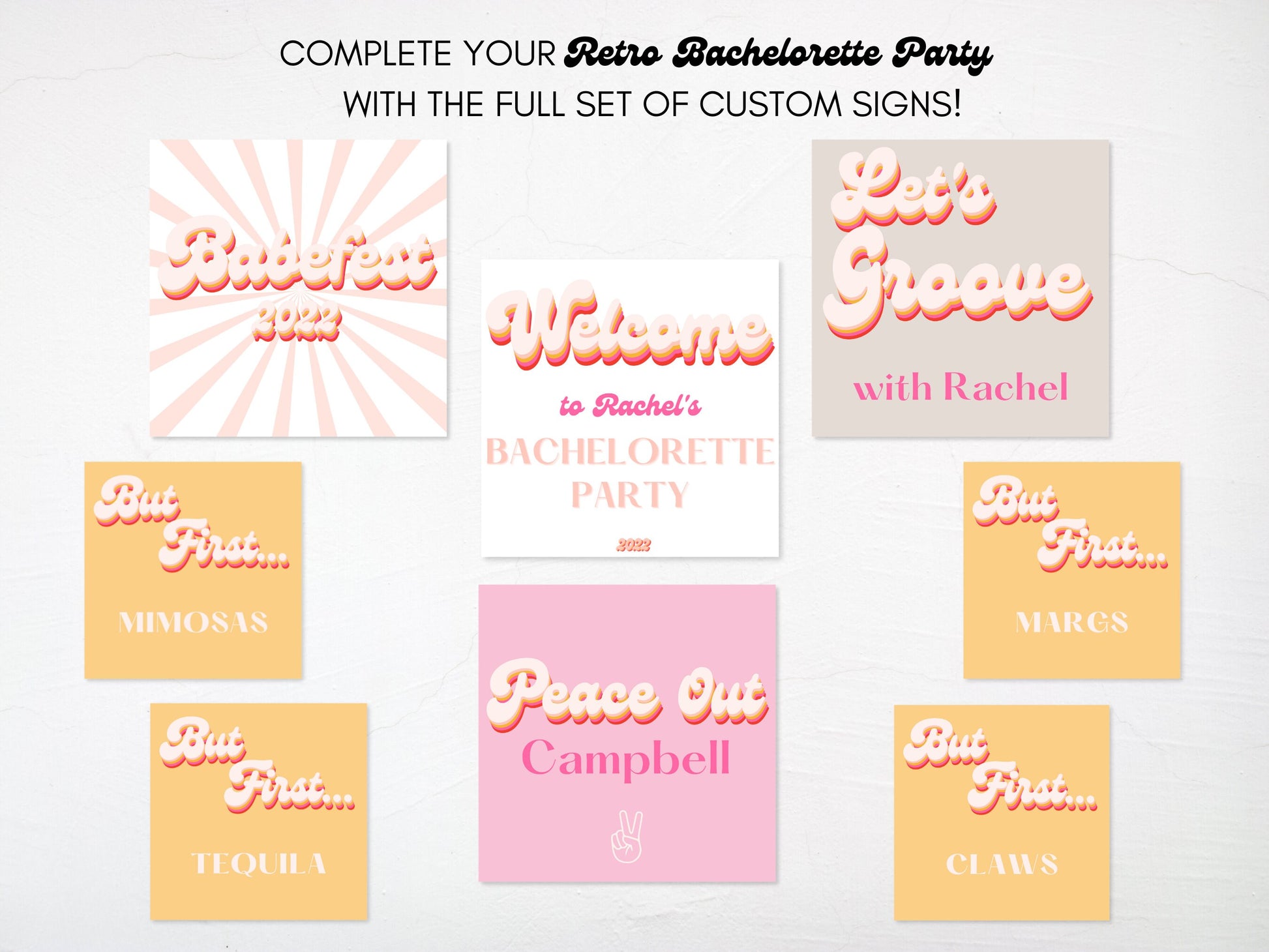 Retro Bachelorette Party Welcome Board Sign