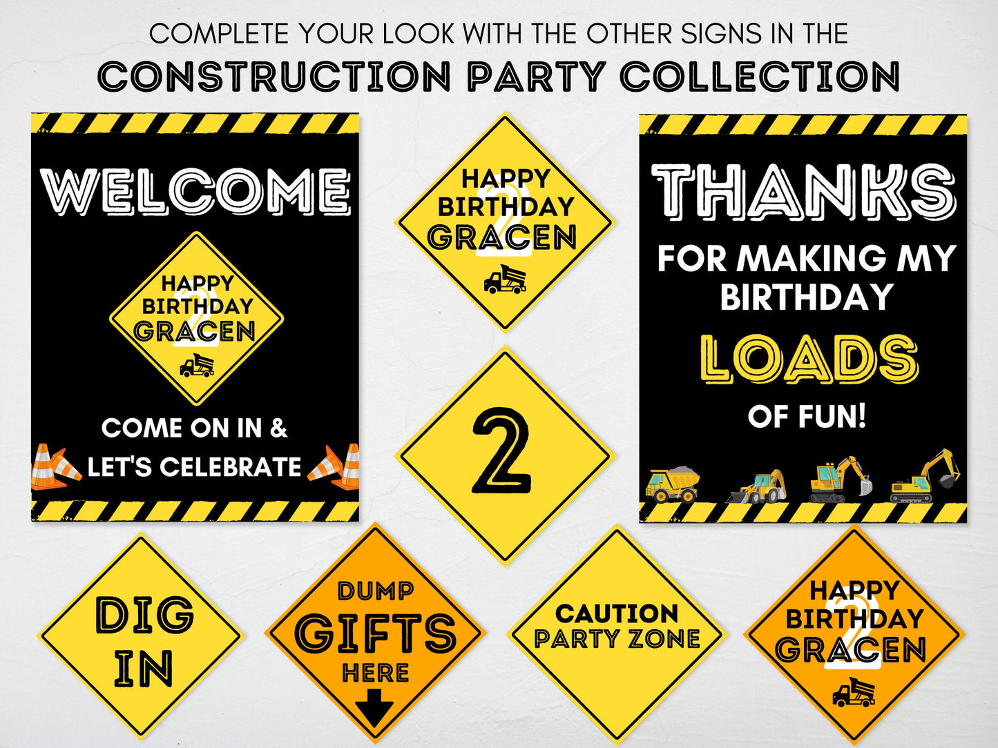 Construction Party Dig In Board Sign | Construction Theme Décor Sign