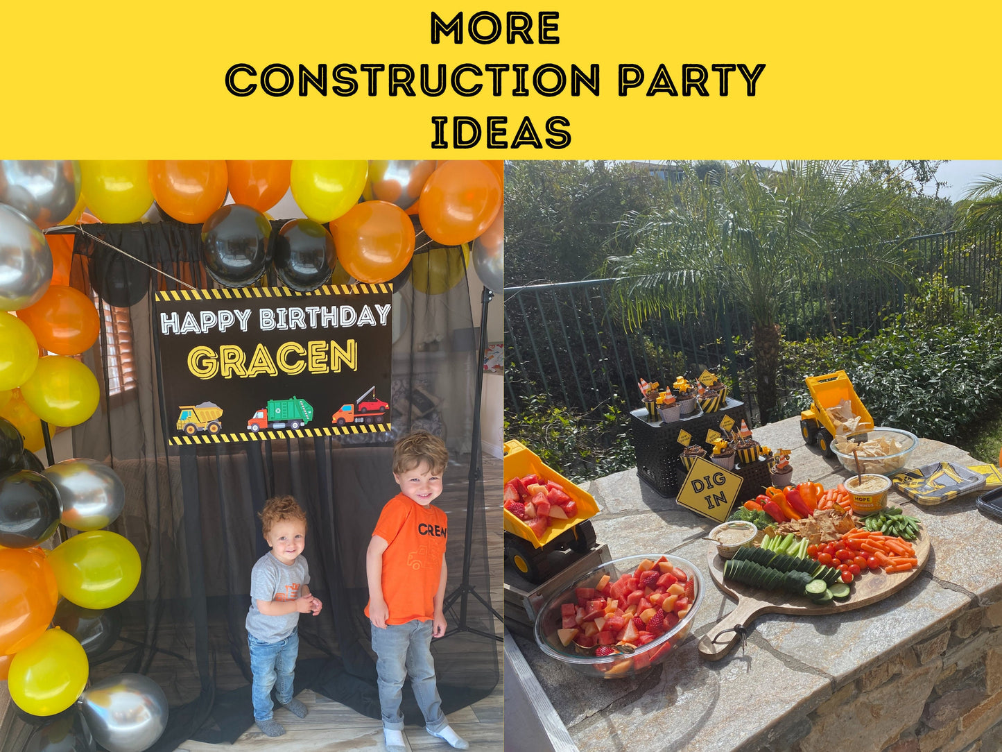 Construction Party Dig In Board Sign | Construction Theme Décor Sign