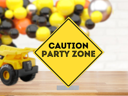 Construction Party Zone Board Sign | Construction Theme Décor Sign