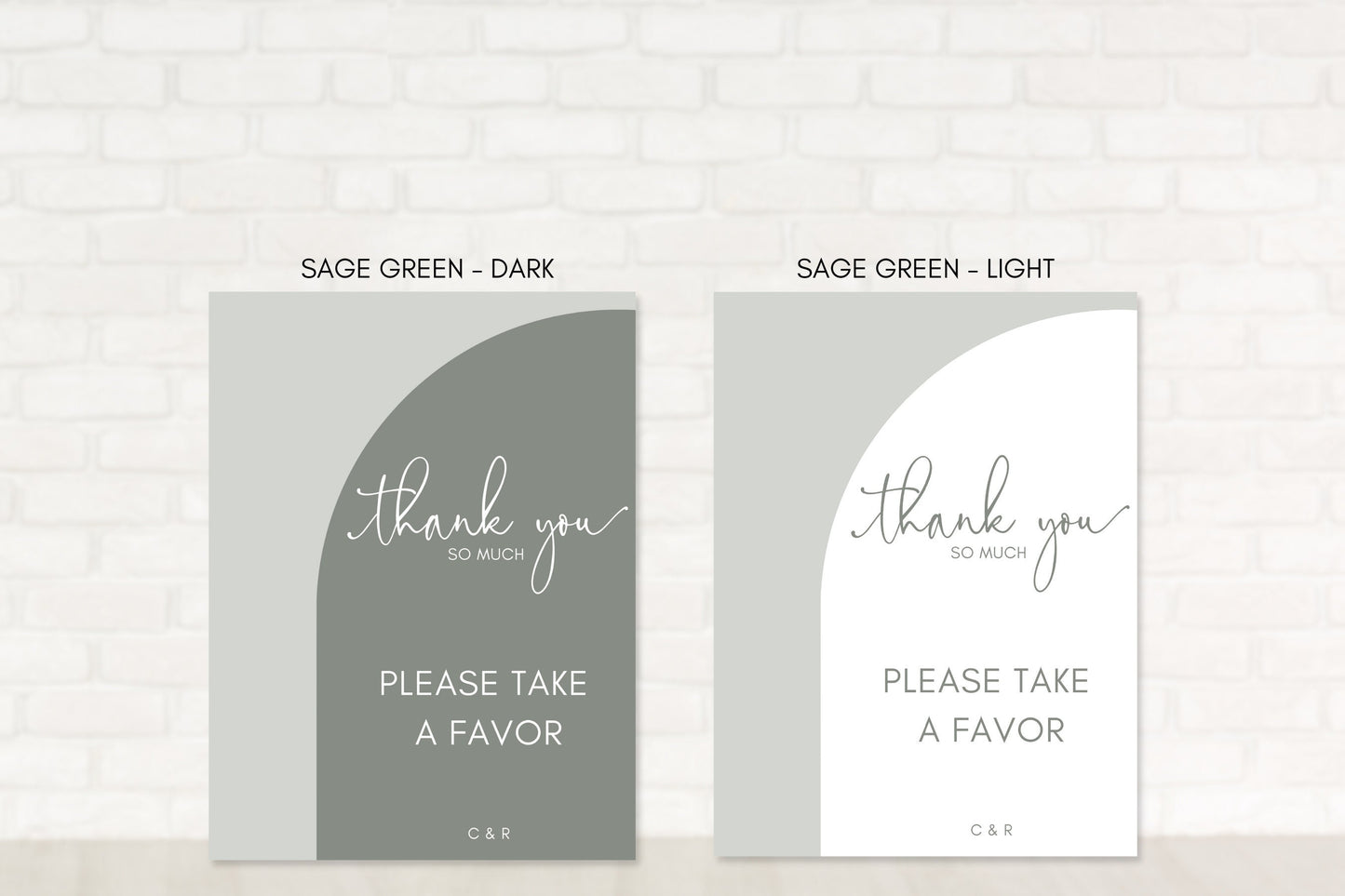 Sage Green Arch Wedding Favors Board Sign | Thank You So Much Sign | Please Take a Favor