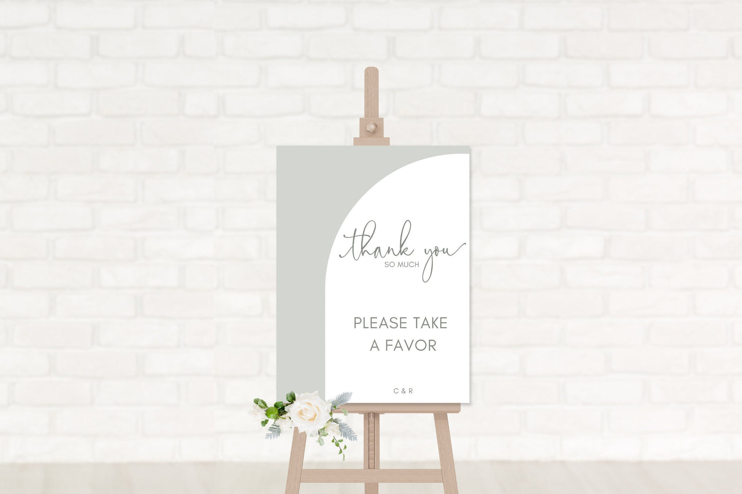 Sage Green Arch Wedding Favors Board Sign | Thank You So Much Sign | Please Take a Favor