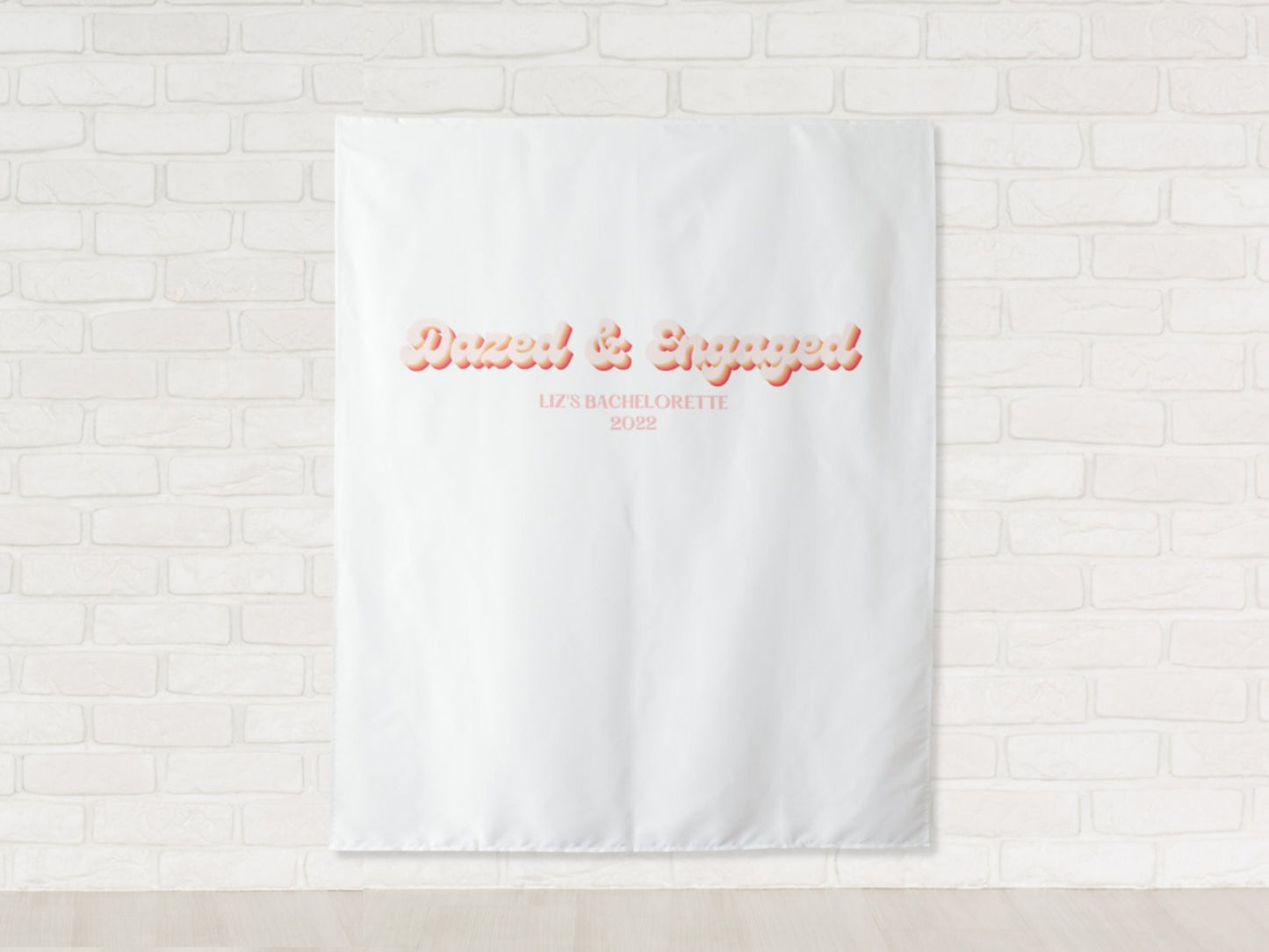 Dazed & Engaged Retro Bachelorette Party Personalized Backdrop