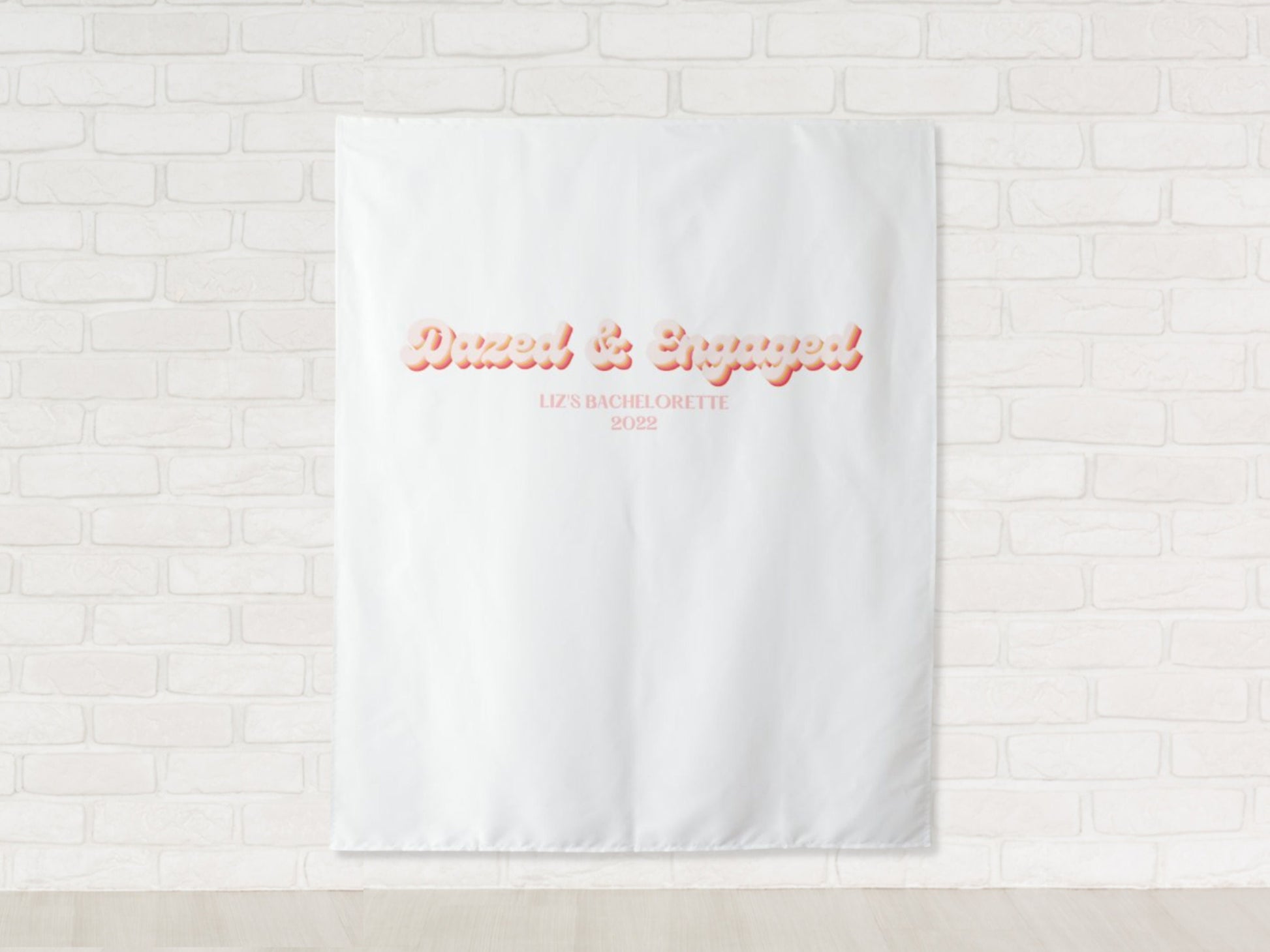 Dazed & Engaged Retro Bachelorette Party Personalized Backdrop