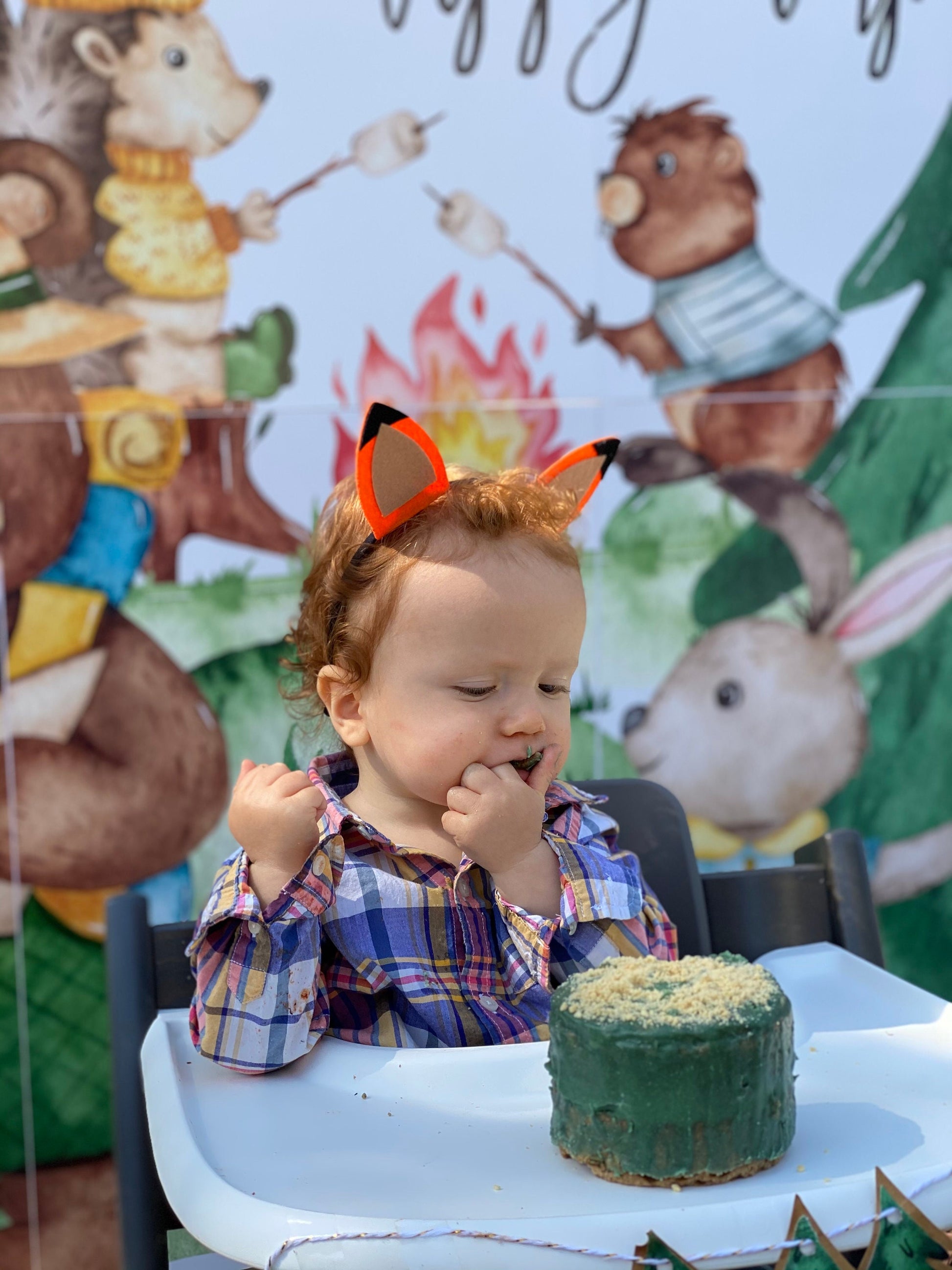 One Happy Camper Personalized Backdrop | First Birthday Custom Backdrop