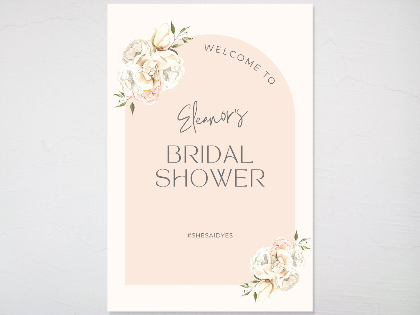 Pink Arch Bridal Shower Welcome Board Sign | Custom Bridal Shower Sign