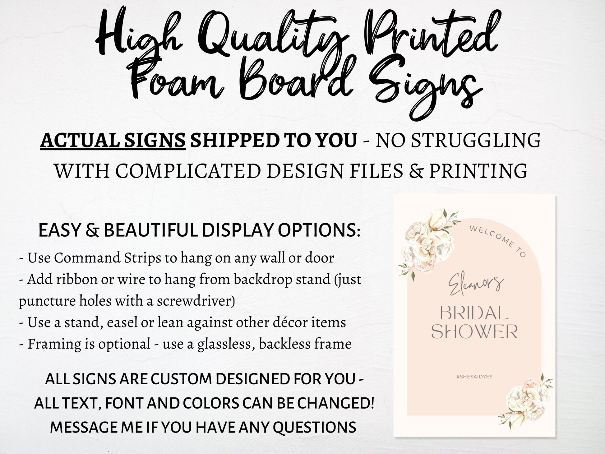 Pink Arch Bridal Shower Welcome Board Sign | Custom Bridal Shower Sign