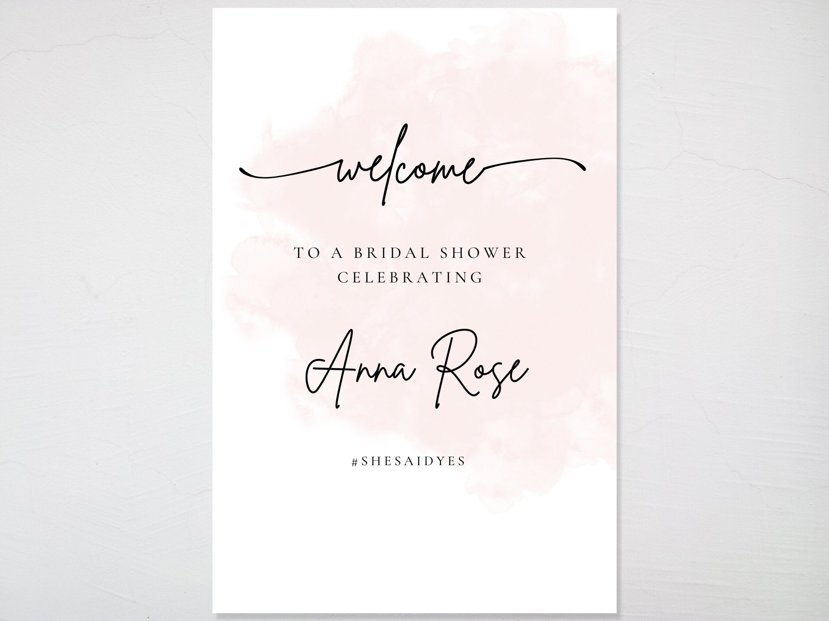 Pink Watercolor Bridal Shower Welcome orders Board Sign | Custom Bridal Shower Sign