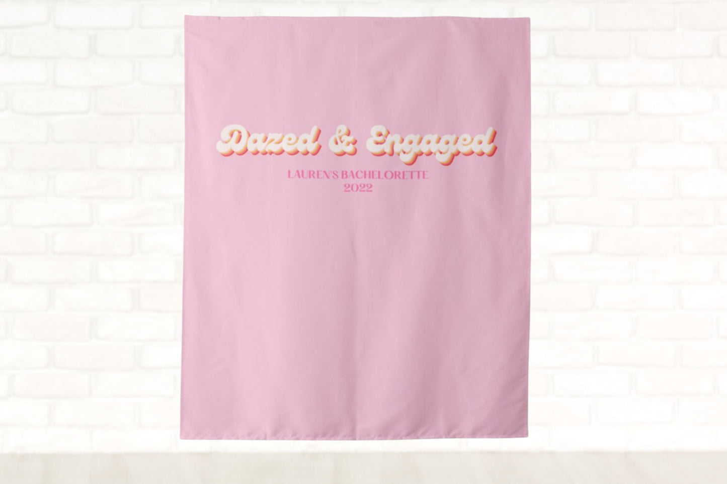 Dazed & Engaged Retro Bachelorette Party Personalized Backdrop