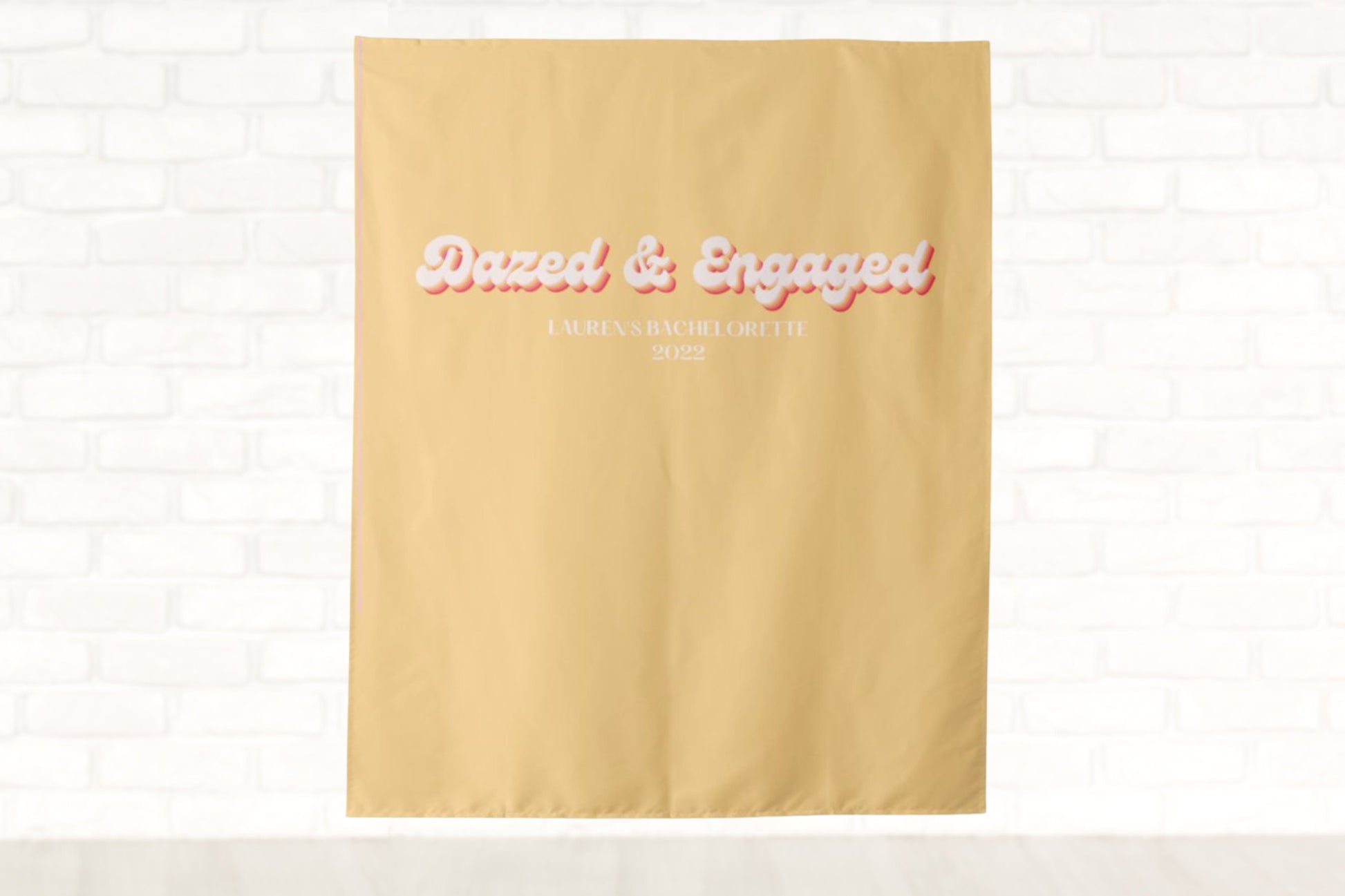 Dazed & Engaged Retro Bachelorette Party Personalized Backdrop