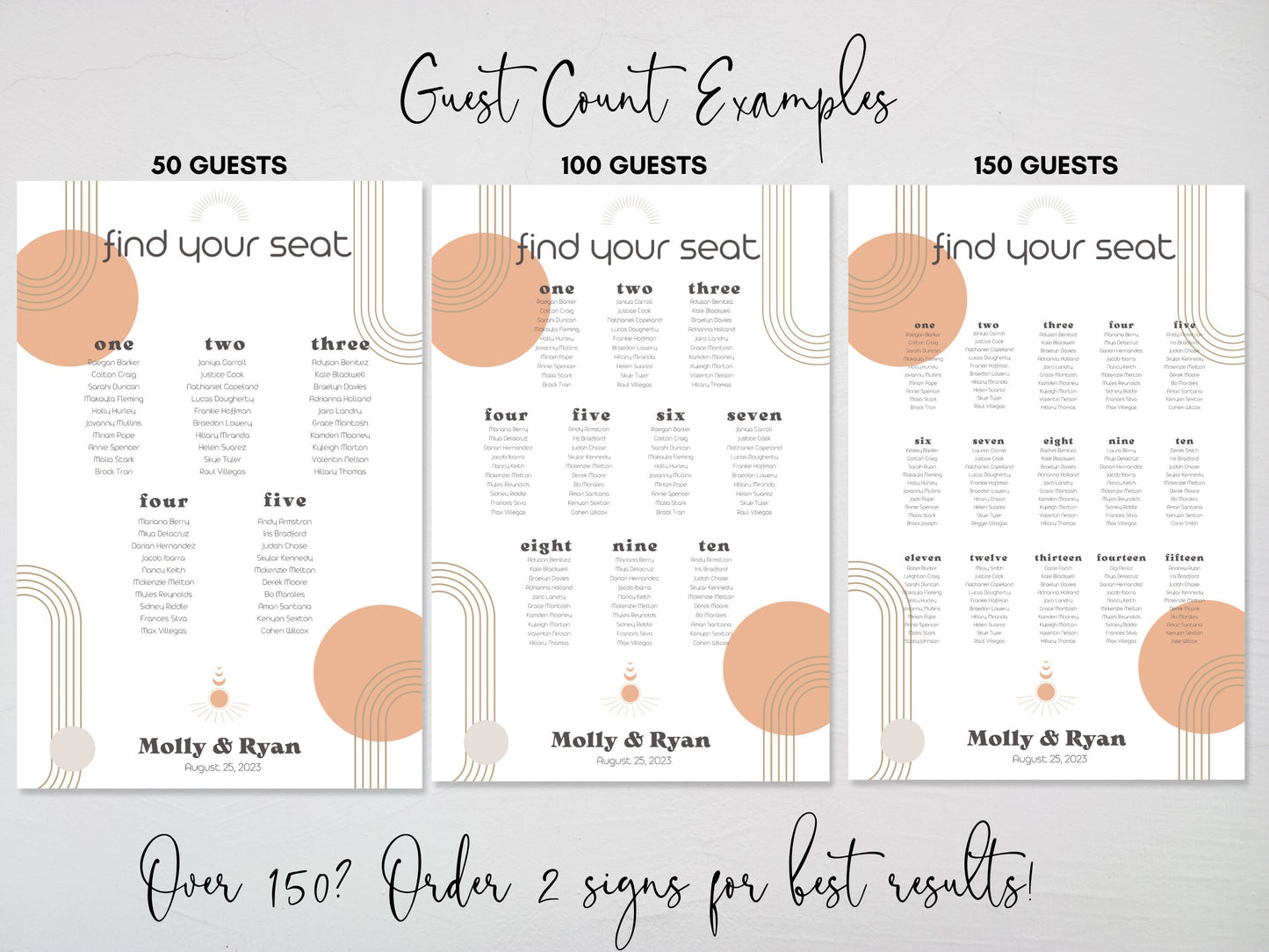 Art Deco Wedding Welcome & Seating Chart Board Sign Set | Retro Guest List Table Chart | Find Your Seat | We're So Happy You're Here