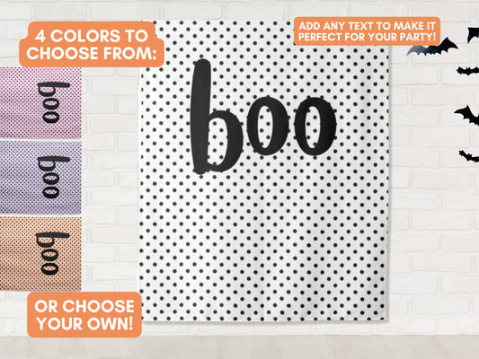 Custom Boo Polka Dot Halloween Party Backdrop | Happy Halloween Photo Booth