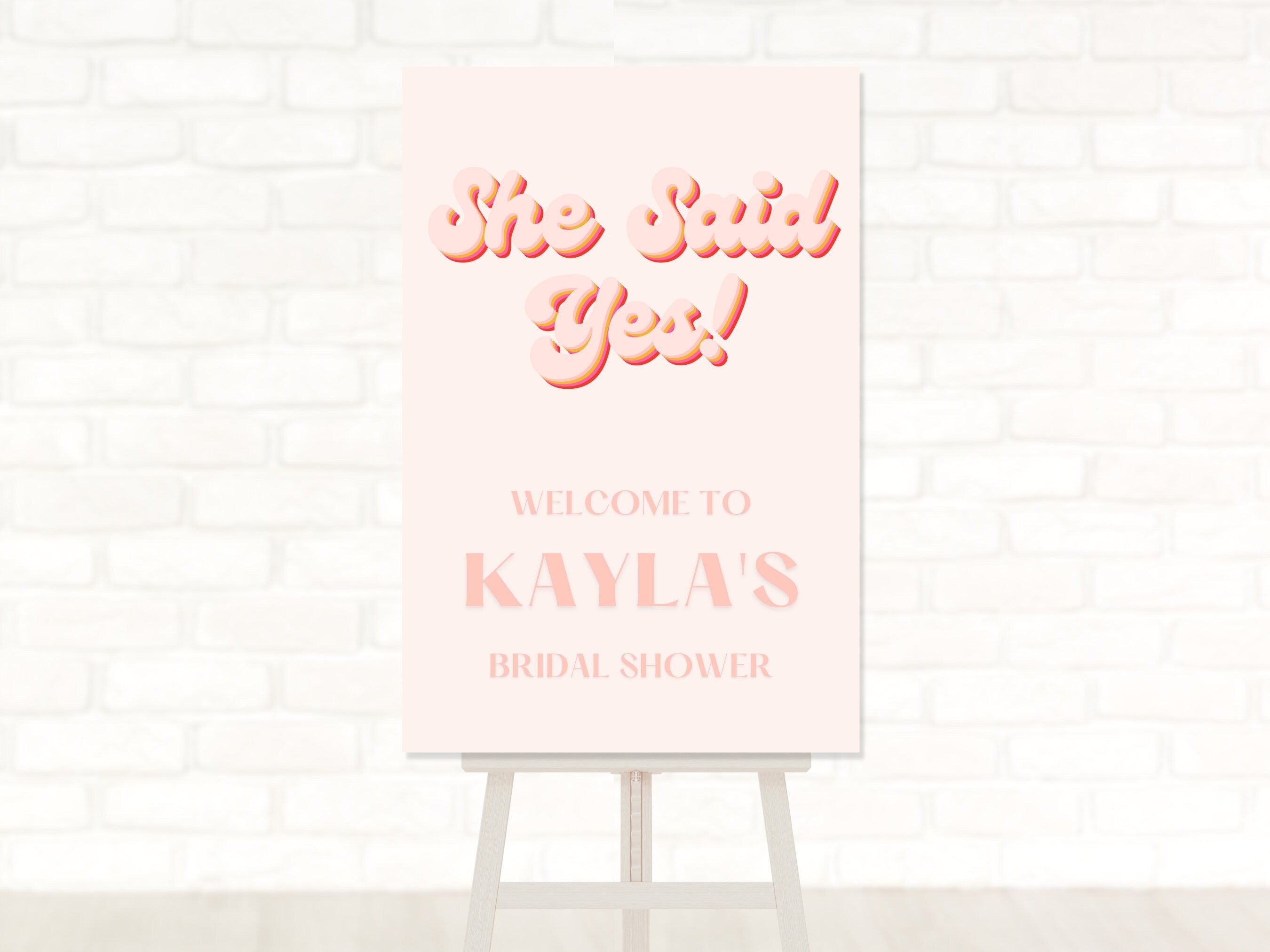 Retro Bridal Shower Welcome Board Sign | Custom Bridal Shower outlet Sign