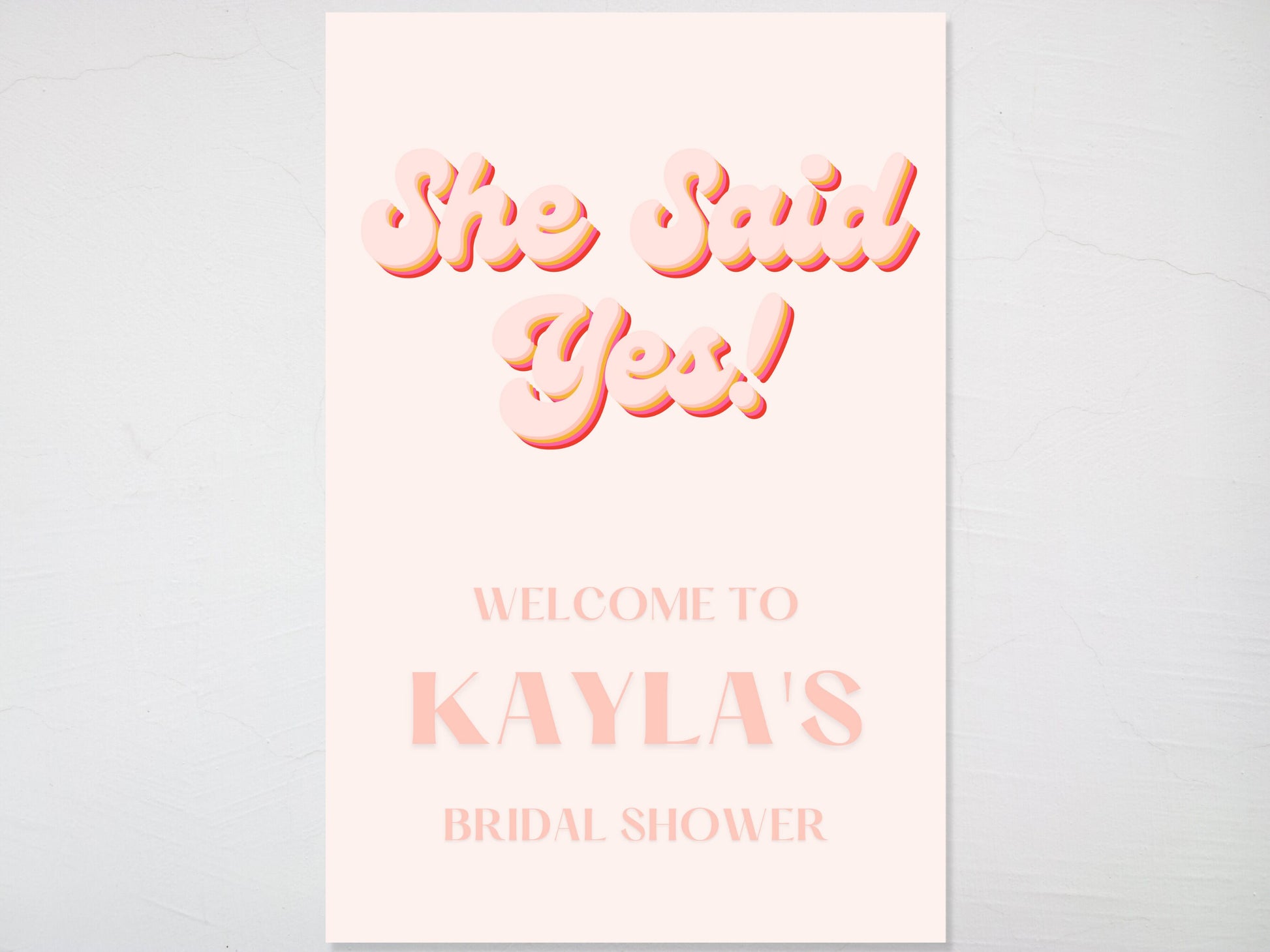 Retro Bridal Shower Welcome Board Sign | Custom Bridal Shower Sign