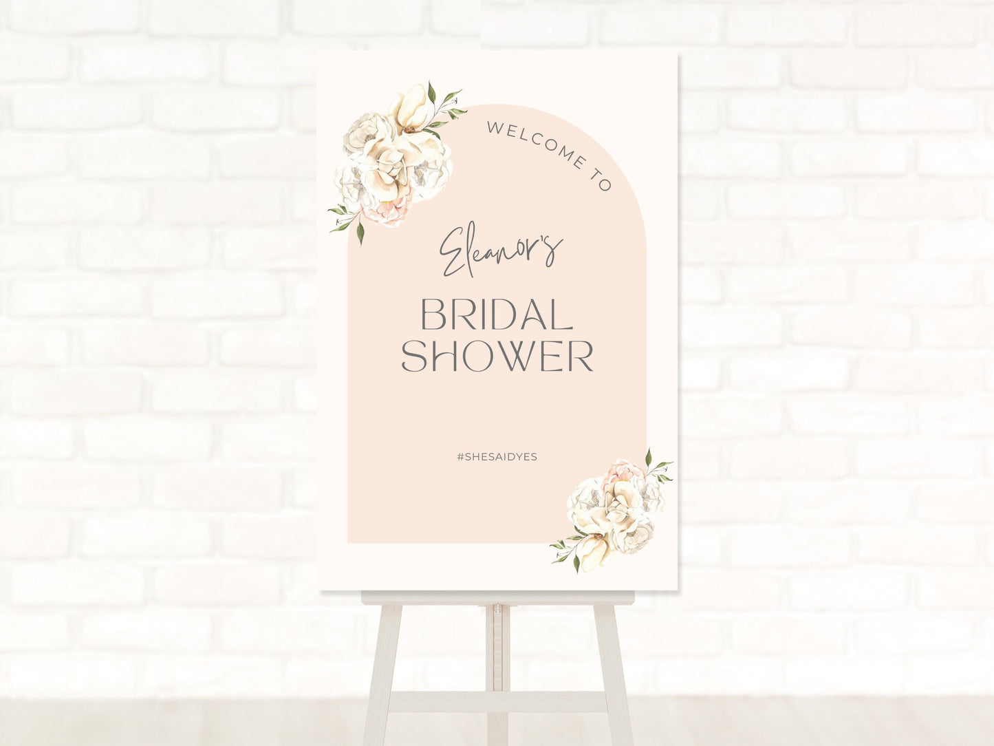 Pink Arch Bridal Shower Welcome Board Sign | Custom Bridal Shower Sign