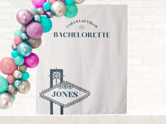 Custom Las Vegas Bachelorette Party Personalized Backdrop | Vegas Bachelorette Party Décor