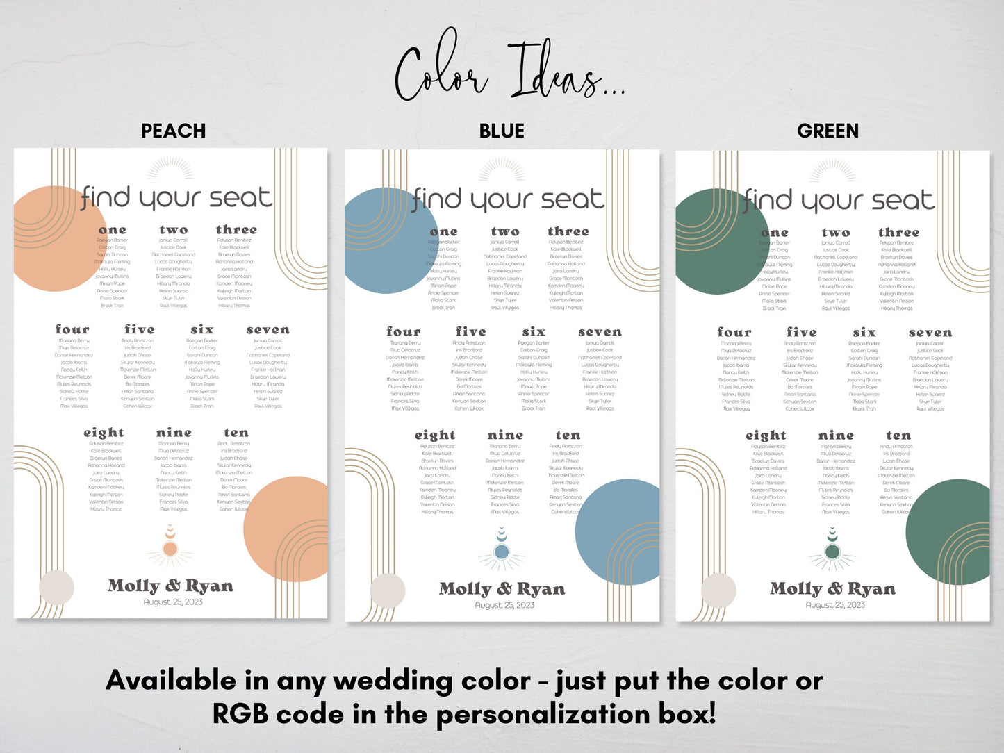 Art Deco Wedding Welcome & Seating Chart Board Sign Set | Retro Guest List Table Chart | Find Your Seat | We're So Happy You're Here