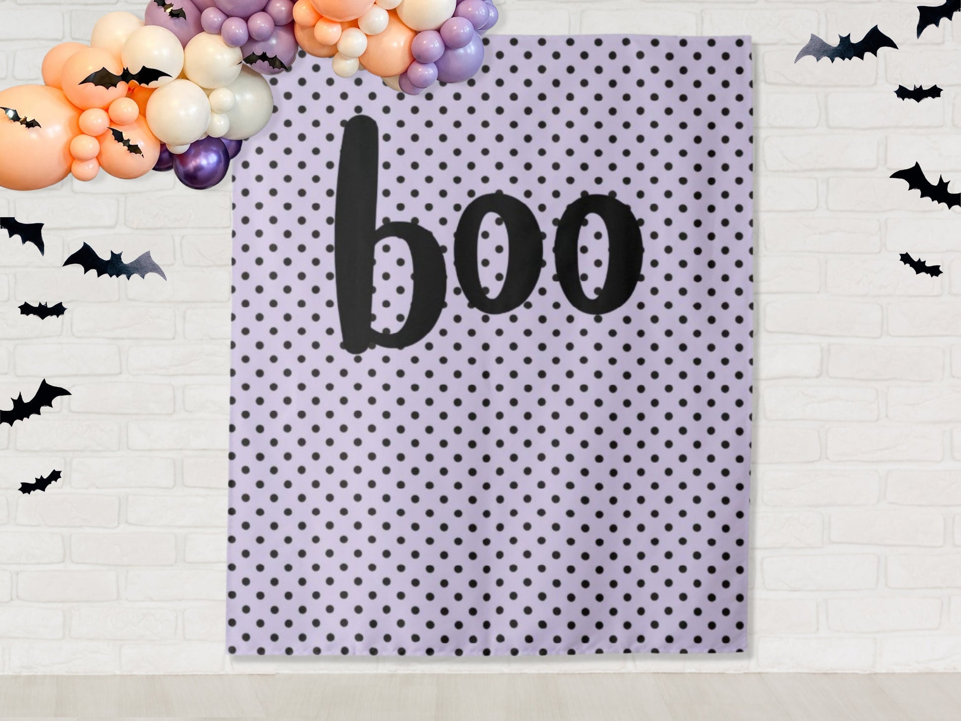 Custom Boo Polka Dot Halloween Party Backdrop | Happy Halloween Photo Booth