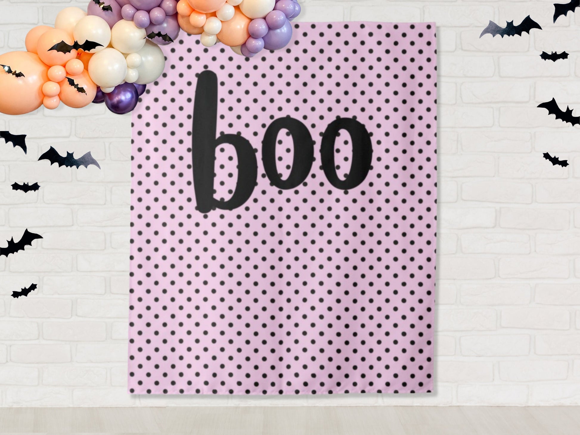 Custom Boo Polka Dot Halloween Party Backdrop | Happy Halloween Photo Booth