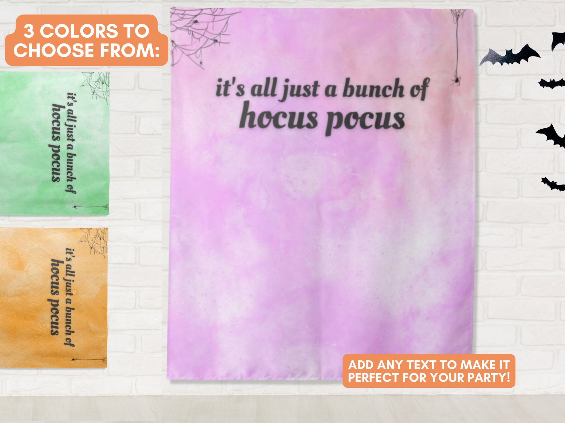 It's All Hocus Pocus Pastel Watercolor Halloween Party Backdrop | It's all a Bunch of Hocus Pocus Photo Booth