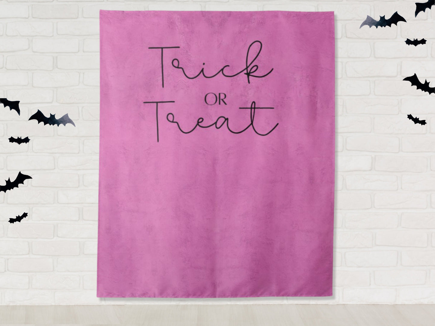 Trick or Treat Halloween Party Backdrop | Customizable | Personalized Retro Halloween Photo Booth