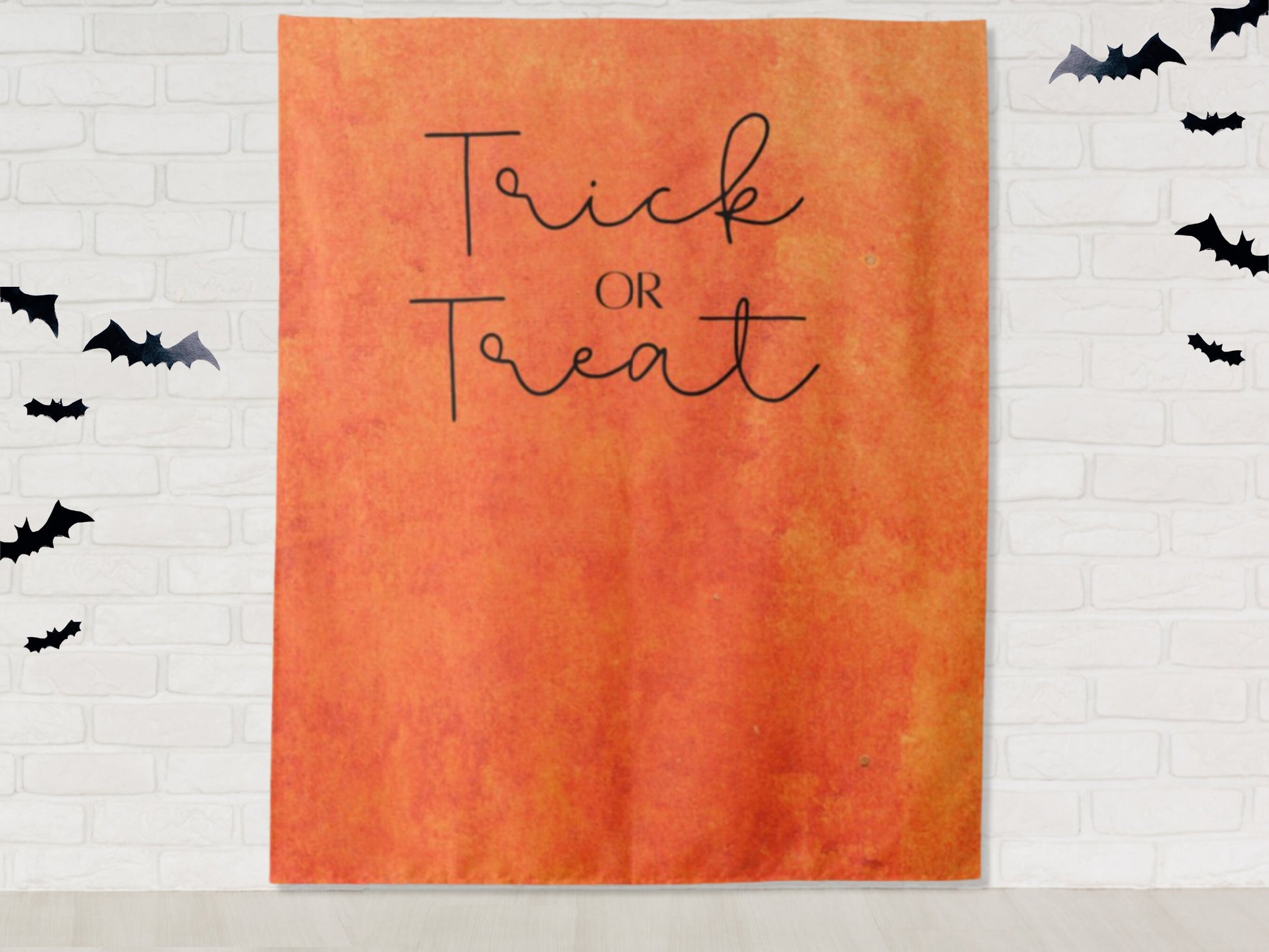 Trick or Treat Halloween Party Backdrop | Customizable | Personalized Retro Halloween Photo Booth