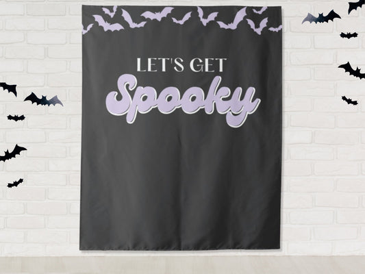 Let's Get Spooky Halloween Party Backdrop | Customizable | Personalized Retro Halloween Photo Booth