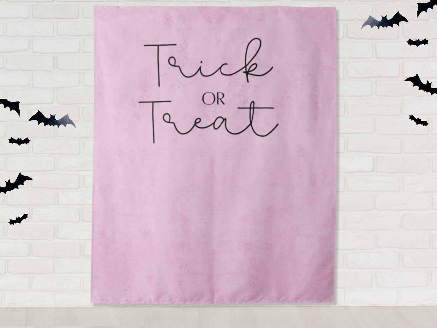 Trick or Treat Halloween Party Backdrop | Customizable | Personalized Retro Halloween Photo Booth