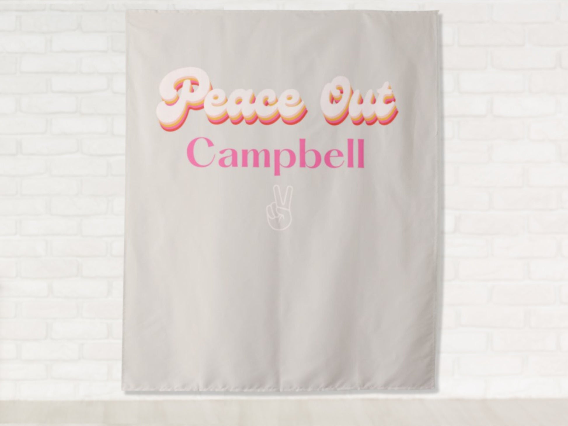 Peace Out Maiden Name Retro Bachelorette Party Personalized Backdrop | Custom Bachelorette Party or Bridal Shower Banner