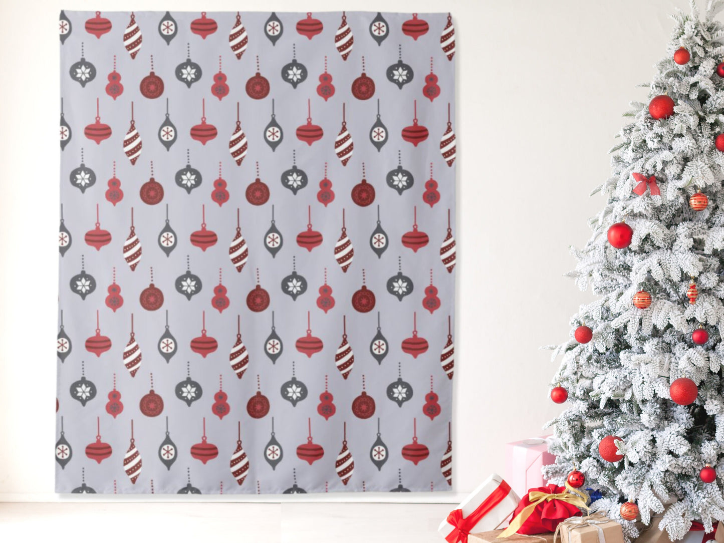 Christmas Tree Ornament Holiday Party Backdrop | Christmas Party Décor