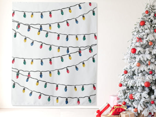 Colorful Christmas Light Holiday Party Backdrop | Christmas Party Décor
