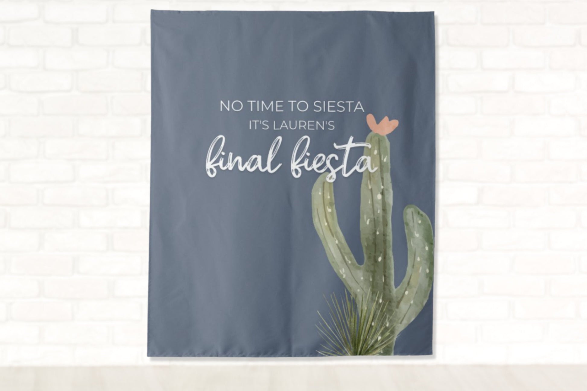 Final Fiesta Bachelorette Party Personalized Backdrop and Welcome Sign Set | No Time To Siesta Custom Cactus Bach Party Décor