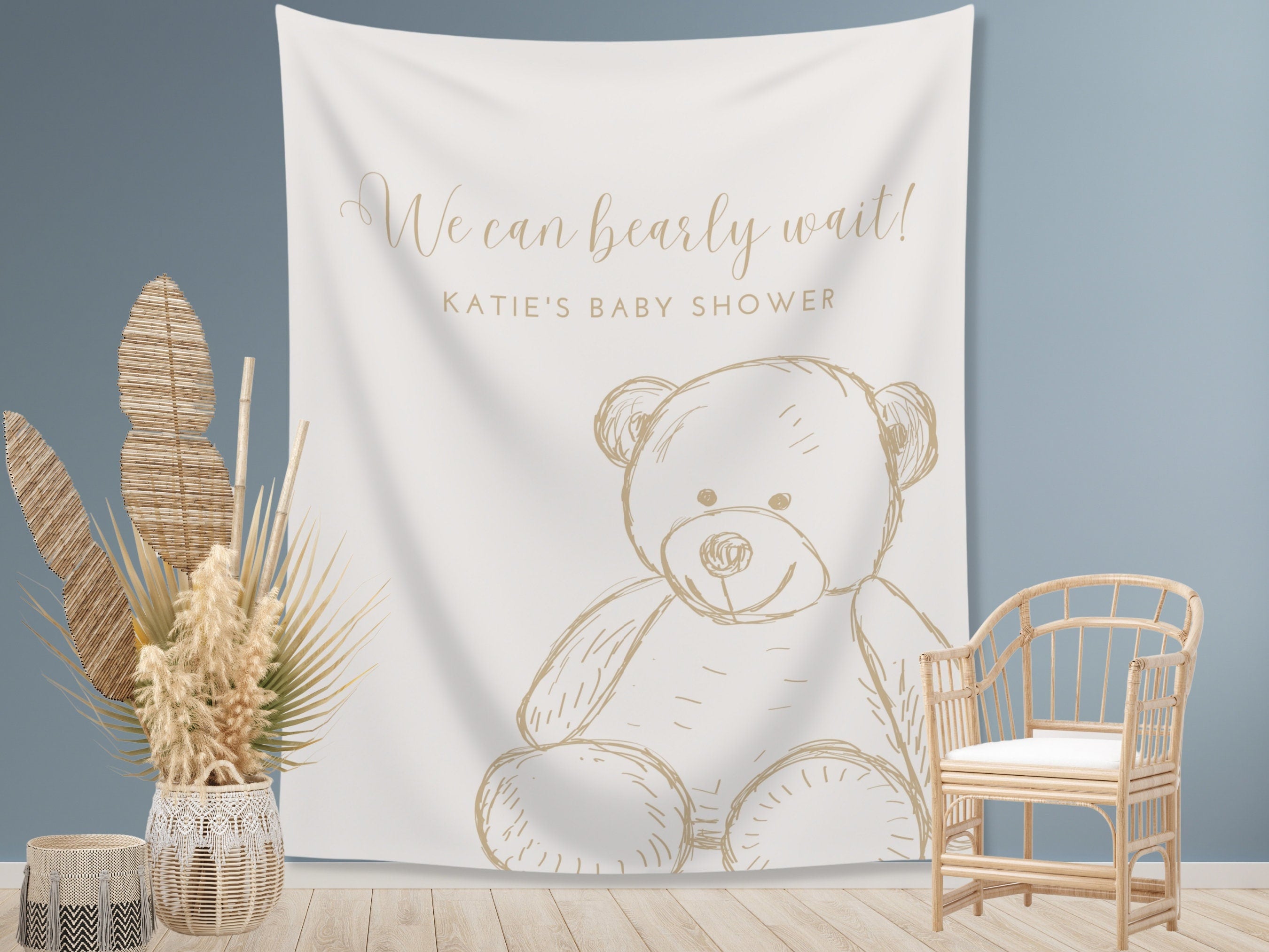 Teddy bear best sale baby shower backdrop