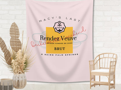 Last Rendez Veuve Bachelorette Weekend Custom Backdrop | Champagne Bachelorette Party Personalized Banner