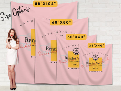 Last Rendez Veuve Bachelorette Weekend Custom Backdrop | Champagne Bachelorette Party Personalized Banner