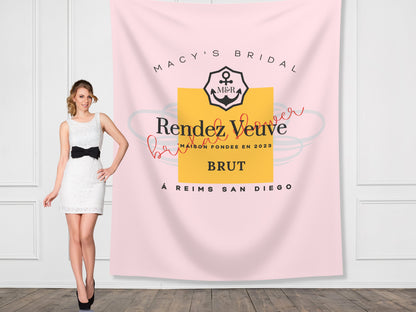 Bridal Rendez Veuve Custom Backdrop | Champagne Bridal Shower Personalized Banner