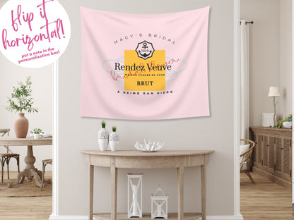 Bridal Rendez Veuve Custom Backdrop | Champagne Bridal Shower Personalized Banner