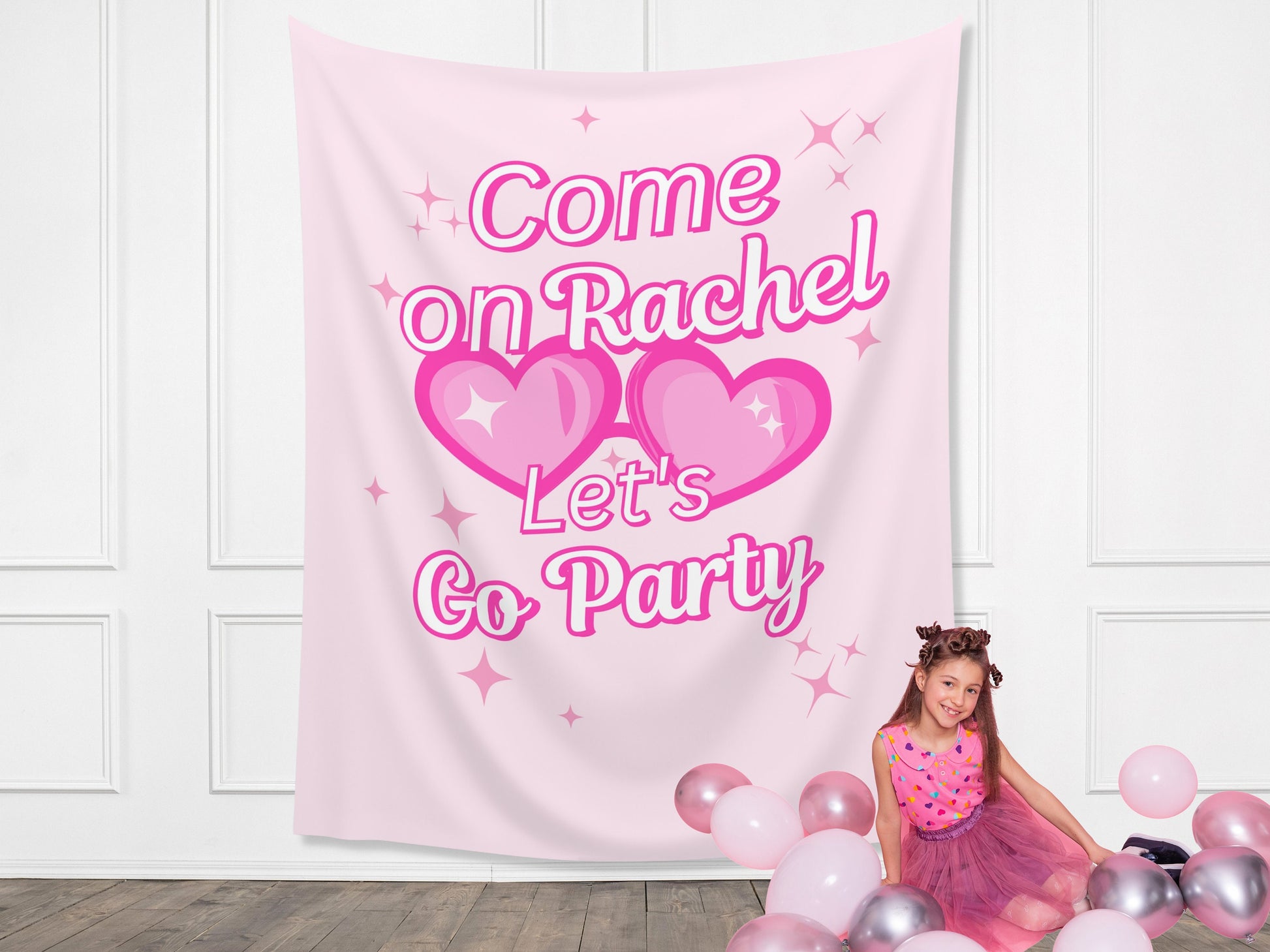 Come On Bride Let's Bach Party Customizable Bachelorette Backdrop | Pink Birthday Party Banner | Let's Go Party | One Last Party