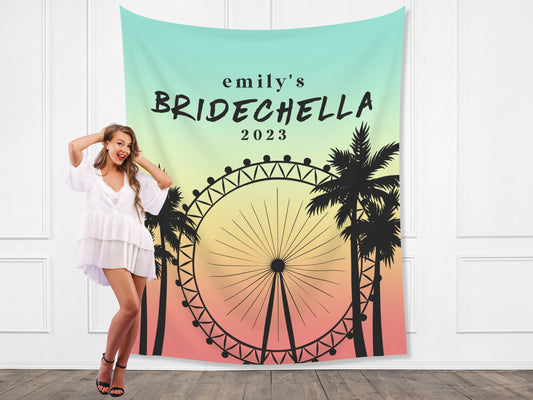 Bridechella Bachelorette Weekend Customizable Backdrop | Festival Bachelorette Party Personalized Banner | Bachelorette Pad Décor