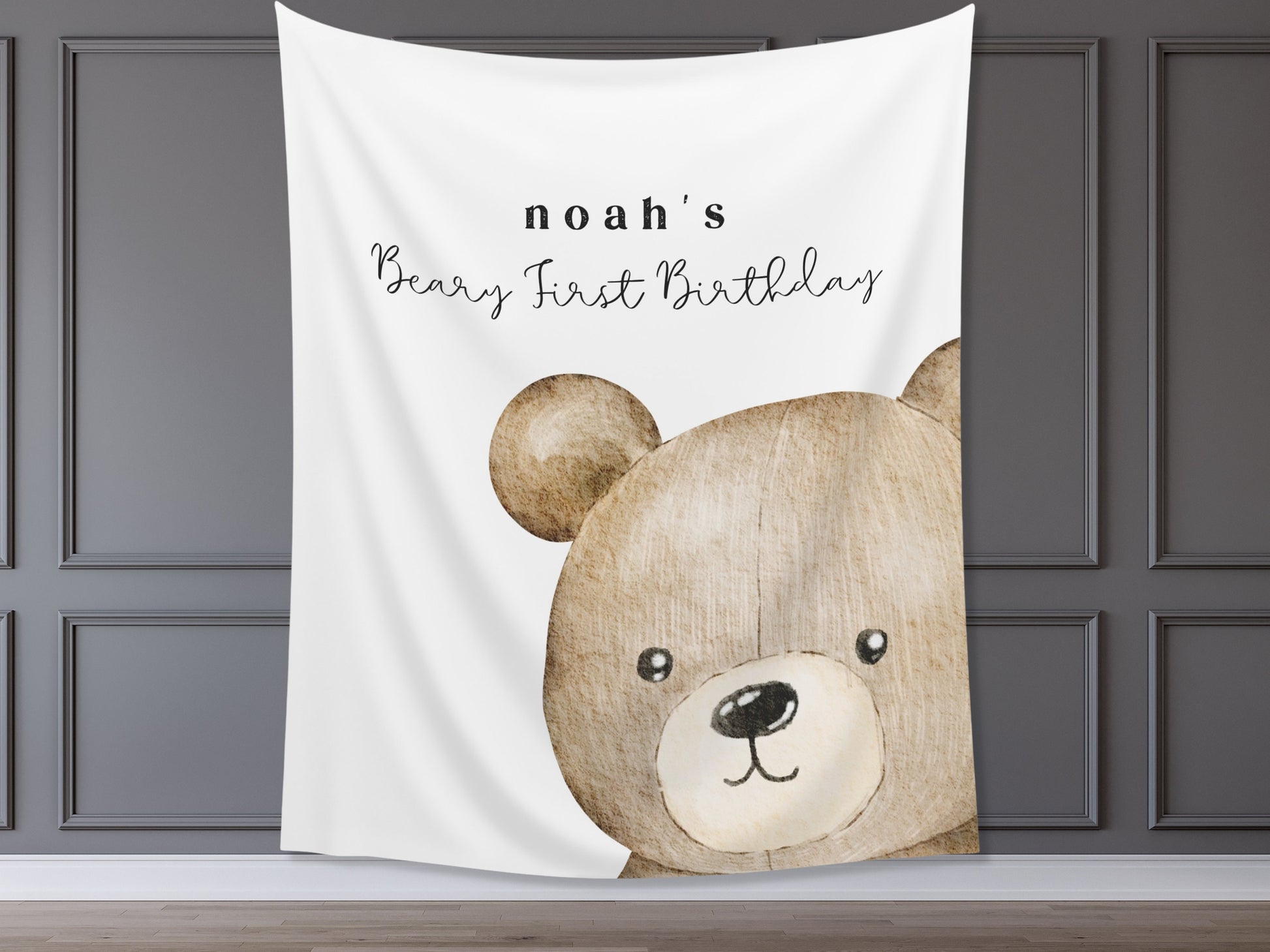 Teddy Beary First Birthday Banner