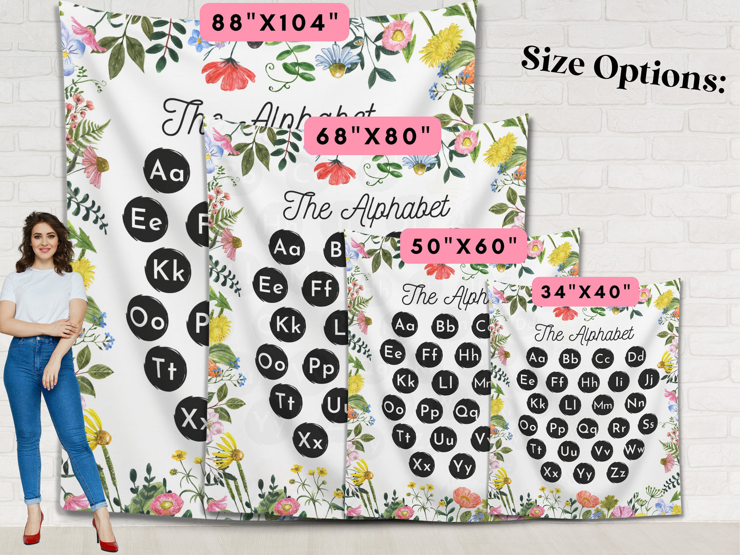 Little Wildflowers Classroom Letters or Numbers Banner | Completely Customizable Fabric Backdrop Back to School Décor | Teacher Gift Idea