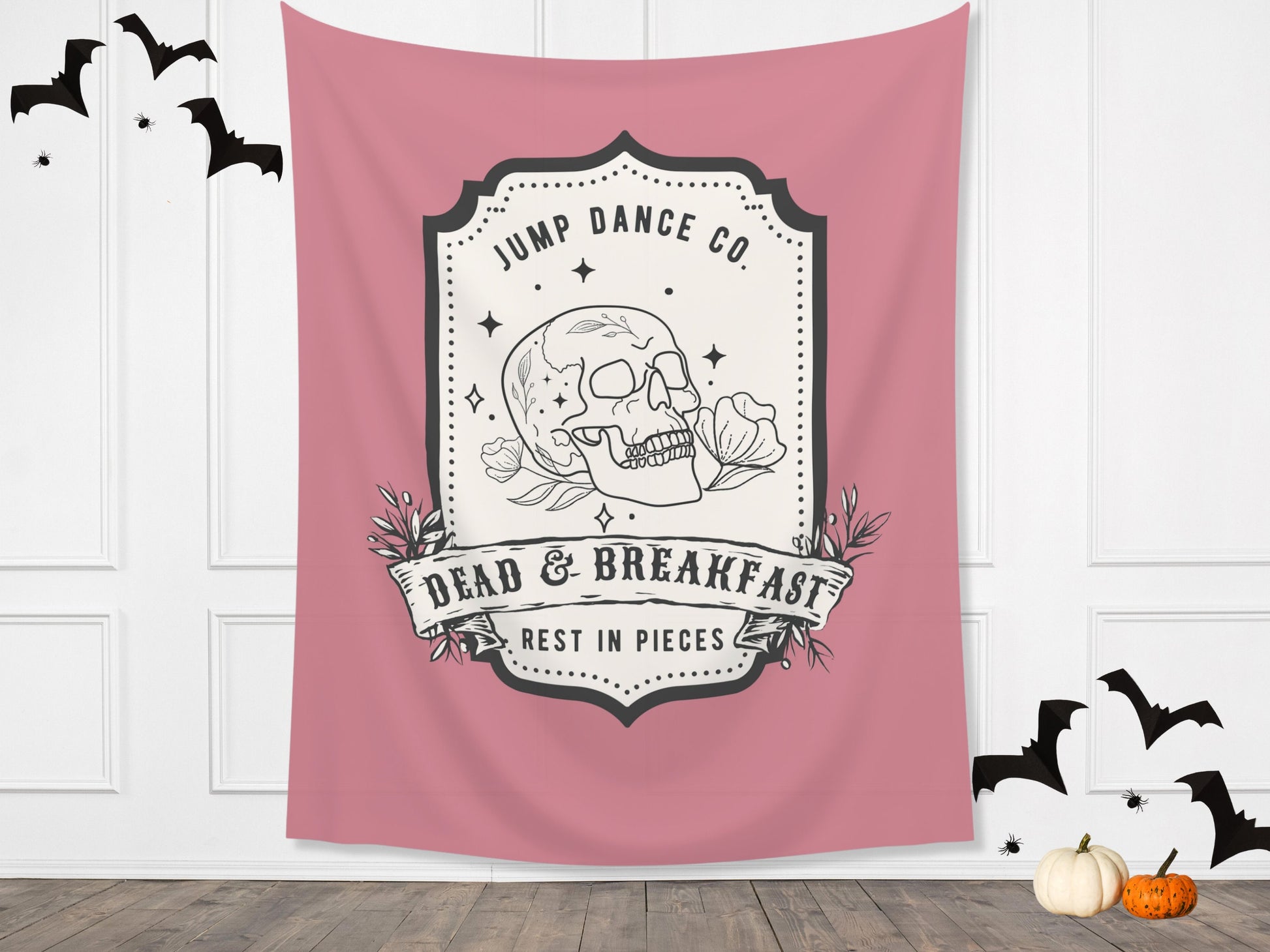 Dead & Breakfast Inn Custom Name Banner | Customizable Text Fall and Halloween Party Backdrop | Birthday, Fall Festival, Business Shop Décor