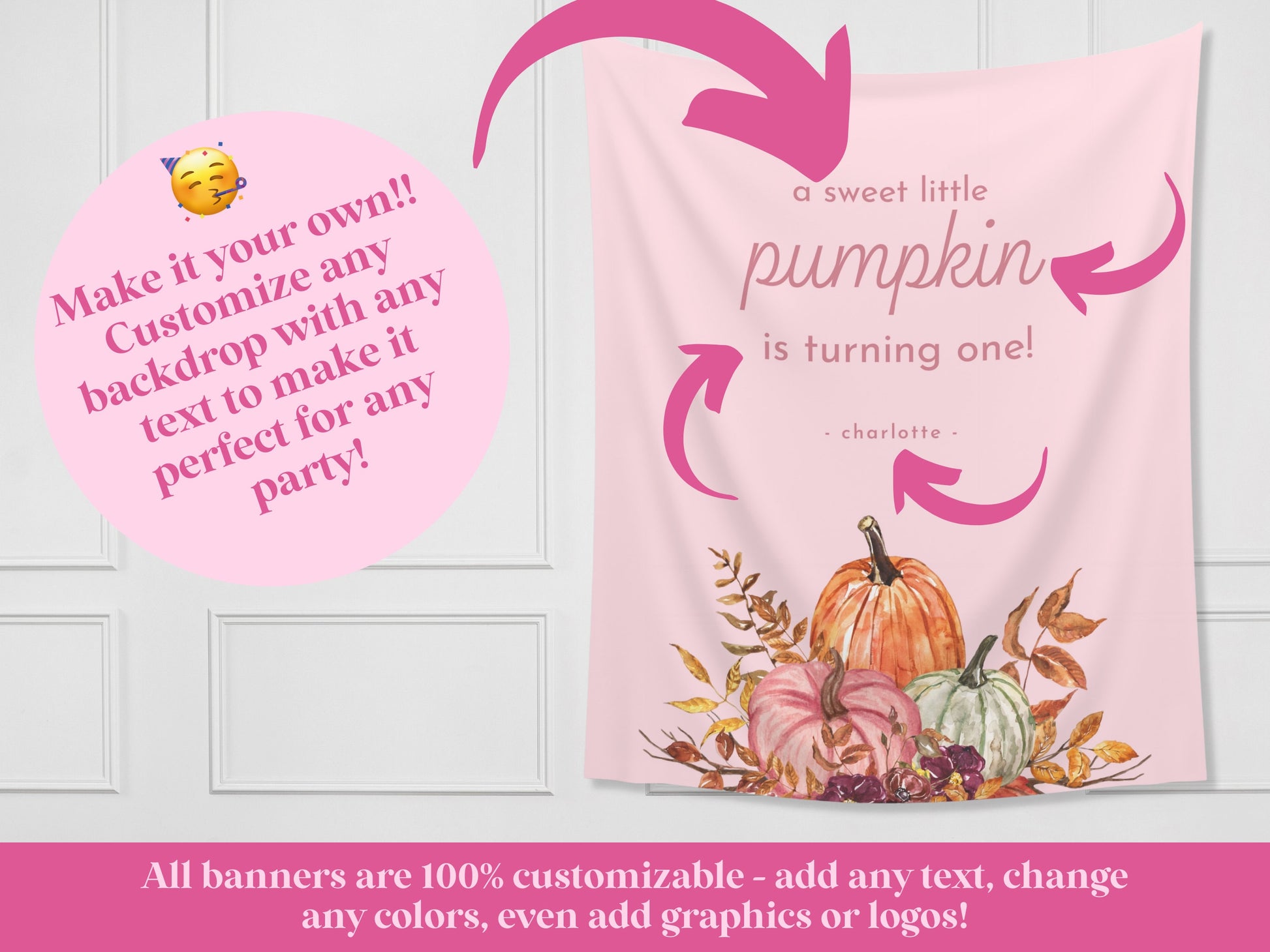 Our little Pumpkin Banner Fall Party - Pumpkin Patch - Oh Hey Pumpkin - Our Little Pumpkin - October Halloween Baby Shower Décor - Custom Backdrop