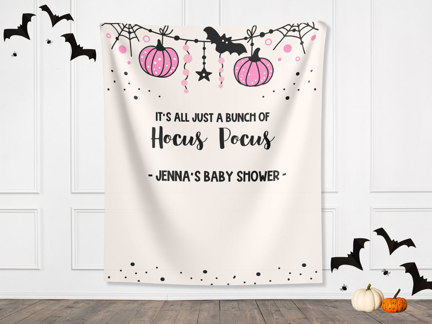 It's All Just a Bunch of Hocus Pocus Halloween Party Backdrop | Customizable Happy Halloween Party Banner | Birthday Party or Baby Shower