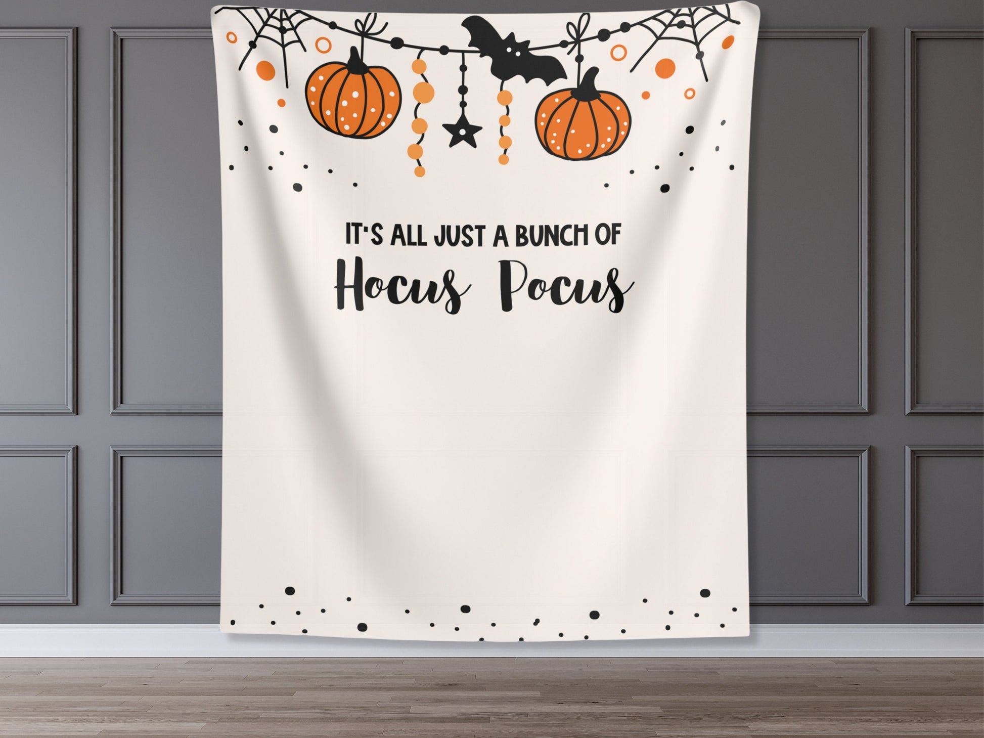 It's All Just a Bunch of Hocus Pocus Halloween Party Backdrop | Customizable Happy Halloween Party Banner | Birthday Party or Baby Shower