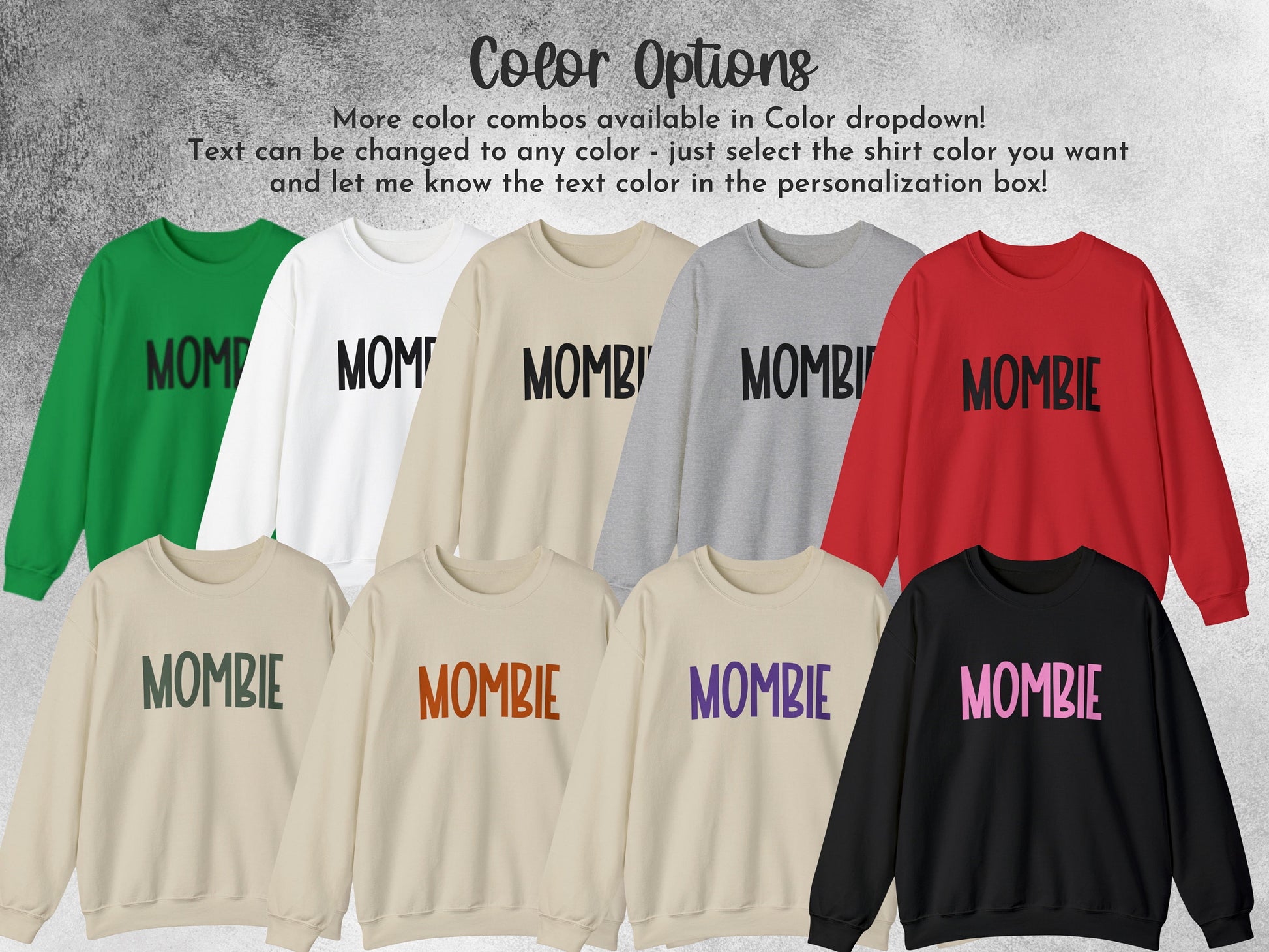 Mombie & Dadcula Easy Halloween Costume | Customizable Text DIY Halloween Sweatshirt | Momster Dadster Family Matching | Spooky Season Shirt